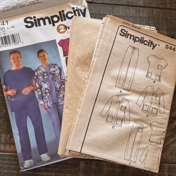Simplicity 5441 Scrubs Pants Top Jacket Sewing Pattern Size BB L-XL UNCUT - Picture 2 of 3